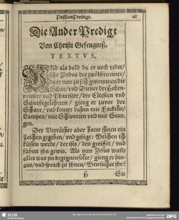 Die Ander Predigt Von Christi Gefängniß
