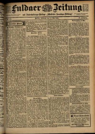 Zweite Ausgabe vom Mittwoch, den 10. Mai 1899.