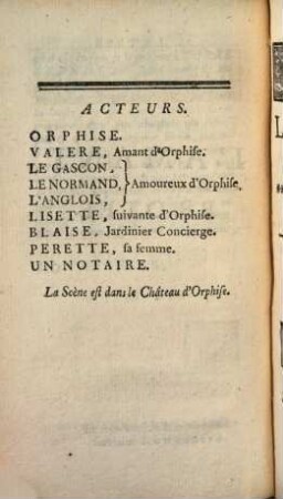 L' Amant Protée : Comédie en trois Actes ; Représentée pour la premiere fois le 5. Mars 1739 par les Comédiens Italiens ordinaires du Roy