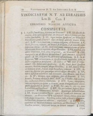 Cap. I De Ebraismis Nomini Affictis Conspectvs