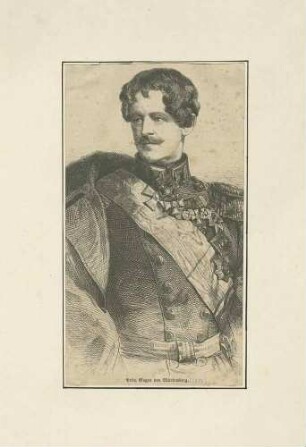 Prinz Eugen von Württemberg in Feldmarschalluniform mit Schärpe und Orden, Brustbild in Halbprofil