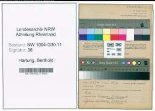 Entnazifizierung Berthold Hartung , geb. 17.09.1897 (Fahrer)