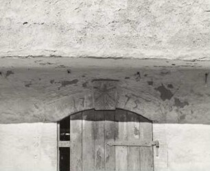 Freiberg (Sachsen), Am Mühlgraben, Gerberhaus, Detail: Türgewände mit Inschrift und Jahreszahl, Oktober 1912