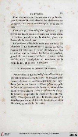 B. Inscriptions de Rhamses III Sesostris