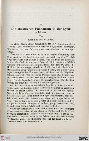 5: Die akustischen Phänomene in der Lyrik Schillers