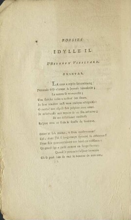 Idylle II. L'heureux Vieillard