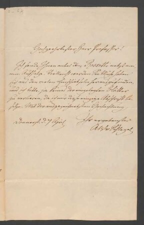 Brief an Georg Benjamin Mendelssohn : o.D. ("Donnerstag den 7. April")