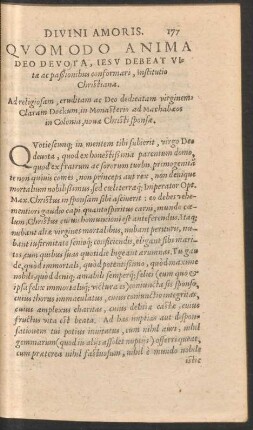 Quomodo Anima Deo Devota, Iesu Debeat Vitae ac paßionibus conformari, Institutio Christiana.