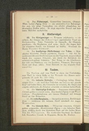 III. Tauben.