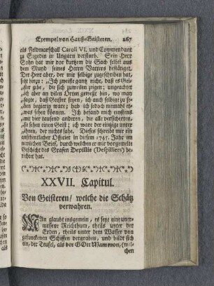 XXVII. Capitul. Von Geisteren / welche die Schätz verwahren.
