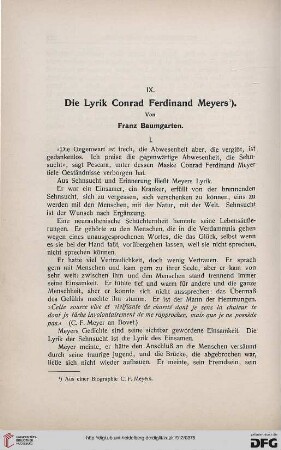 Die Lyrik Conrad Ferdinand Meyers