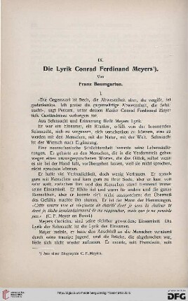 Die Lyrik Conrad Ferdinand Meyers