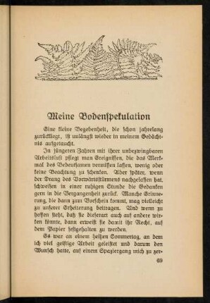 69-82, Meine Bodenspekulation