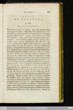 Caput V. De Ecclesia.