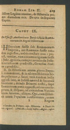 Caput IX. De Usu et Authoritate Juris Civilis Romanorum in Regno Hiberniae.