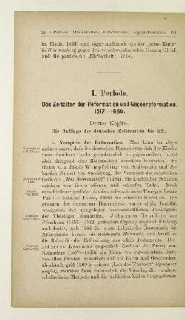 I. Periode. Das Zeitalter der Reformation und Gegenreformation. 1517-1660