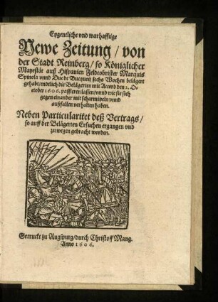Eygentliche und warhafftige Newe Zeitung von der Stadt Reinberg