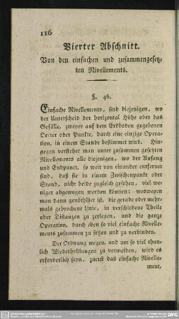 Vierter Abschnitt. Von den einfachen und zusammengesetzten Nivellements