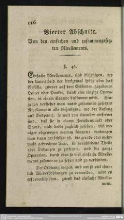 Vierter Abschnitt. Von den einfachen und zusammengesetzten Nivellements