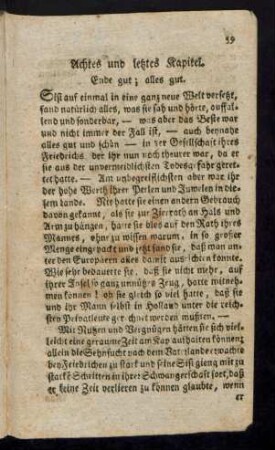 Achtes und letztes Kapitel. Ende gut; alles gut.