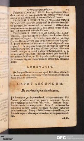 Caput Secundum.