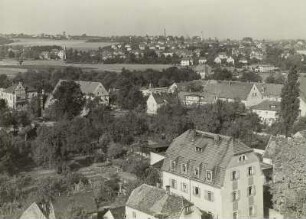 Dresden. Blick von der Dorfkirche Leubnitz nach Nordwesten über Leubnitz-Neuostra und Mockritz