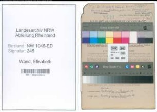 Entnazifizierung Elisabeth Wand , geb. 01.04.1897 (Lehrerin)