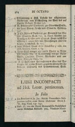 464-490, Libri Incompacti ad Hist. Litter. pertinentes