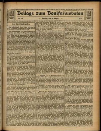 Zweite Ausgabe vom Sonntag, den 28. August 1927.