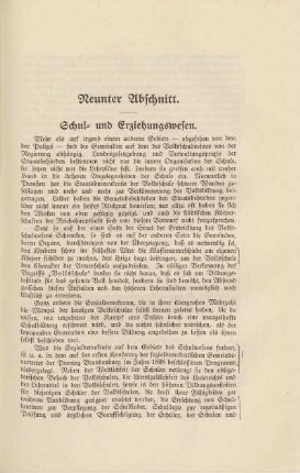 Neunter Abschnitt. Schul- und Erziehungswesen