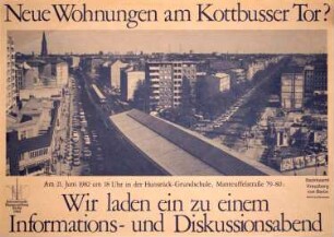 Plakat: "Neue Wohnungen am Kottbusser Tor?"