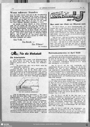 Reichssteuertermine im April 1938