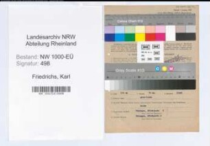 Entnazifizierung Karl Friedrichs, geb. 08.01.1903 (Versich.Vertreter)