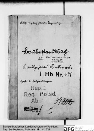Baubestandsbuch des Landgestüts Lindenau bei Neustadt (Dosse)