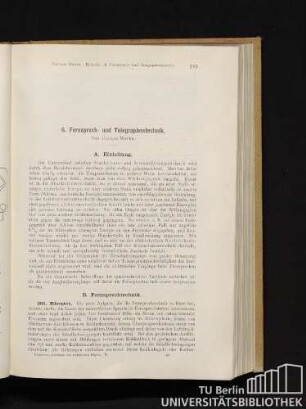 B. Fernsprechtechnik.
