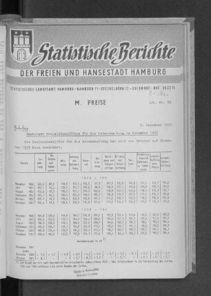 Hamburger Preisindexziffern für die Lebenshaltung im November 1957 : Lfd. Nr. 35