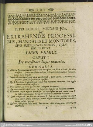 Libri Primi de extrahendis Processibus