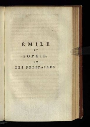Émile et Sophie ou les solitaires