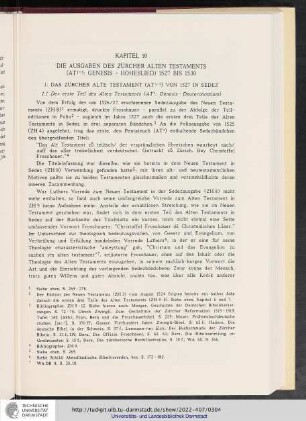 Kapitel 10: Die Ausgaben des Zürcher Alten Testaments (AT¹⁻³: Genesis - Hoheslied) 1527 bis 1530