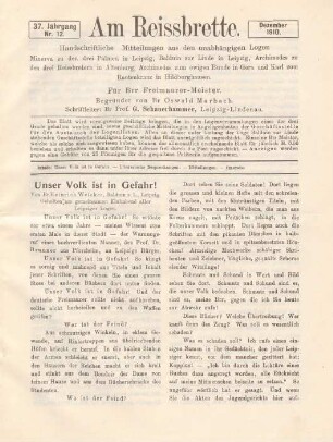 Nr. 12. Dezember 1910.