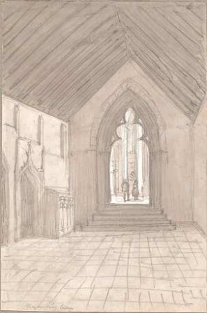 Hoffstadt, Friedrich; Kassette 1: Mappe 2, Kirchen (973-989) - Innenraum von St. Emmeran in Regensburg (Perspektive)