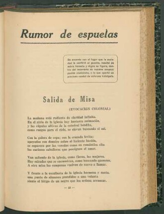 Salida de Misa : (Evocación colonial)