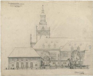 Bestelmeyer, German; München; Bayer. Nationalmuseum, Erweiterungsbau - Ansicht