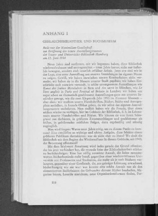 Anhang I. Gebrauchsbibliothek und Buchmuseum