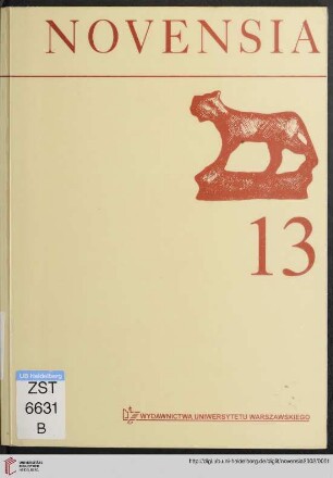 13: Novensia: Studia i Materiały