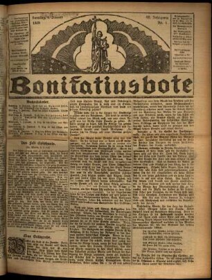 Erste Ausgabe vom Sonntag, den 04. Januar 1925.