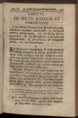 Caput IV. De Sectis Judaicis Et Samaritanis.