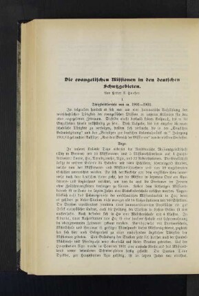 Die evangelischen Missionen in den deutschen Schutzgebieten.
