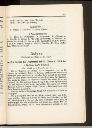 A. Die Fahnen des Regiments bei St. Léonard