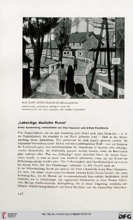 "Lebendige deutsche Kunst", [3]:  veranstaltet von Paul Cassirer und Alfred Flechtheim